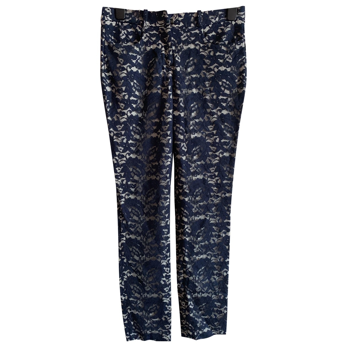 Straight pants Erdem Navy size 10 UK in 
